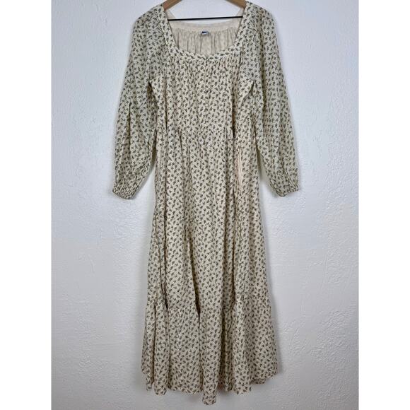 Old Navy Long Sleeve Button Down Tiered Midi Swing Dress Size Medium - Picture 2 of 6